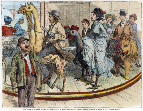 New York: Coney Island. /Nsummer Pleasures - Scene At A Merry-Go-Round, Coney Island. Wood Engraving From An American Newspaper Of 1883. Poster Print by Granger Collection - Item # VARGRC0043036