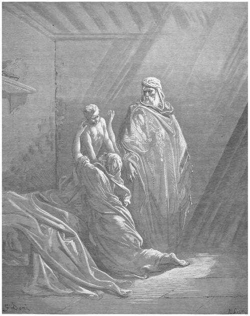 Dor_: Elijah & Widow'S Son. /N'Elijah Raiseth The Son Of The Widow Of Zarephath' (I Kings 17:23). Wood Engraving After Gustave Dor_. Poster Print by Granger Collection - Item # VARGRC0013811