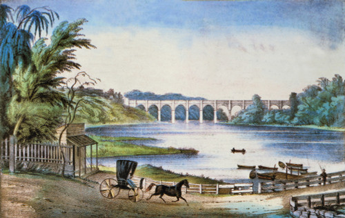 Harlem High Bridge, 1849. /Nthe High Bridge Over The Harlem River, New York. Lithograph, 1849, By Currier & Ives. Poster Print by Granger Collection - Item # VARGRC0011634