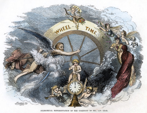 New Year, 1854. /N'Wheel Of Time.' An Allegorical Representation Of The Coming-In Of The New Year, 1854. Wood Engraving, American, 1854. Poster Print by Granger Collection - Item # VARGRC0056462 New Year, 1854. /N'Wheel Of Time.' An Allegorical Representation Of The Coming-In Of The New Year, 1854. Wood Engraving, American, 1854. Poster Print by Granger Collection - Item # VARGRC0056462