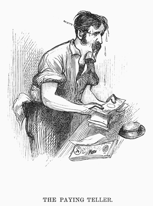 Bank Panic, 1873. /N'The Paying Teller.' Wood Engraving From An American Newspaper Of Ocotber 1873. Poster Print by Granger Collection - Item # VARGRC0091722 Bank Panic, 1873. /N'The Paying Teller.' Wood Engraving From An American Newspaper Of Ocotber 1873. Poster Print by Granger Collection - Item # VARGRC0091722