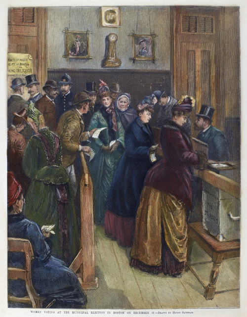 Women Voting, 1888. /N'Women Voting At Election In Boston On December 11.'/Nthe Municipal Election In Boston, Massachusetts On 11 December 1888. Contemporary Engraving. Poster Print by Granger Collection - Item # VARGRC0062035