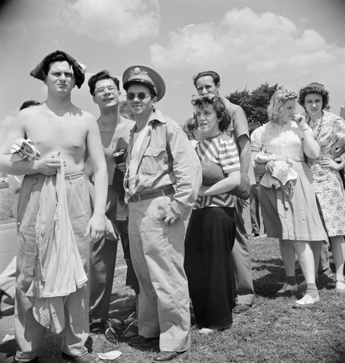 Swimming Pool, 1942. /Nbathers Waiting On Line To Get Into The Municipal Pool In Washington D.C. Photograph By Marjory Collins, 1942. Poster Print by Granger Collection - Item # VARGRC0325529