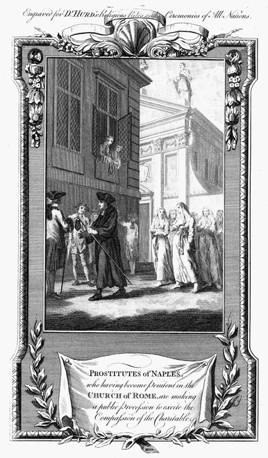 Penitent Prostitutes. /N'Prostitutes Of Naples.' Copper Engraving, English, Late 18Th Century. Poster Print by Granger Collection - Item # VARGRC0078136