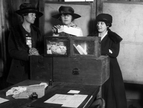 Women Voting, C1917. /Nthree Women Casting Votes In New York State, C1917. Poster Print by Granger Collection - Item # VARGRC0167008