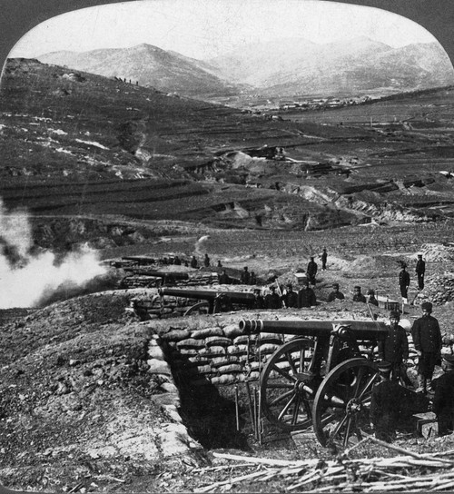 Russo-Japanese War, C1905. /Na Japanese Field Battery Firing Shells On The Russian Forts At Port Arthur, China, During The Russo-Japanese War. Stereograph, C1905. Poster Print by Granger Collection - Item # VARGRC0325874