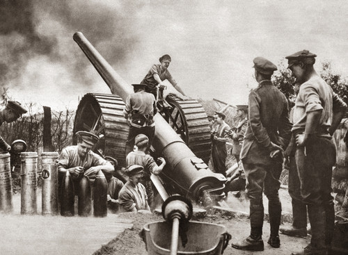 World War I: British Gun. /Npreparations For Loading And Firing A Large British Gun During A World War I Battle On The Western Front. Photograph, C1916. Poster Print by Granger Collection - Item # VARGRC0407956