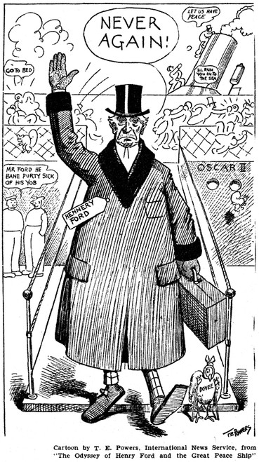 Henry Ford Cartoon, C1916. /Namerican Cartoon, C1916, By T.E. Powers On Automobile Manufacturer Henry Ford'S Futile Peace Mission To Europe During World War I. Poster Print by Granger Collection - Item # VARGRC0048252