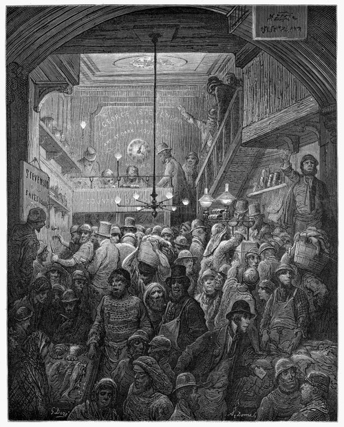 Dore: Billingsgate, 1872. /Nbillingsgate Fish Market In The Early Morning. Wood Engraving After Gustave Dore From 'London: A Pilgrimage,' 1872. Poster Print by Granger Collection - Item # VARGRC0088390