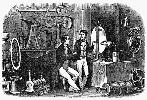 Laboratory, 1846. /Nline Engraving, American, 1846. Poster Print by Granger Collection
