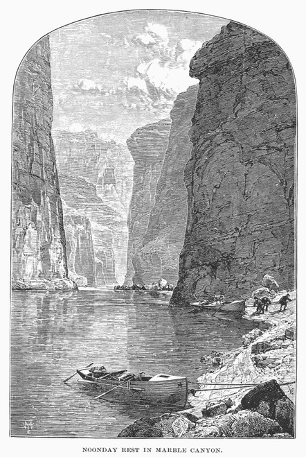 Colorado River. /N'Noon Day Rest In Marble Canyon.' Wood Engraving, 1870. Poster Print by Granger Collection - Item # VARGRC0060912