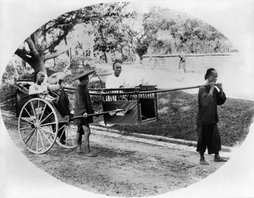 China: Travel, C1900. /None Man Is Pulled In Rickshaw And Another Man Is Carried On A Sedan Chair, Hong Kong, China. Poster Print by Granger Collection - Item # VARGRC0116344 China: Travel, C1900. /None Man Is Pulled In Rickshaw And Another Man Is Carried On A Sedan Chair, Hong Kong, China. Poster Print by Granger Collection - Item # VARGRC0116344