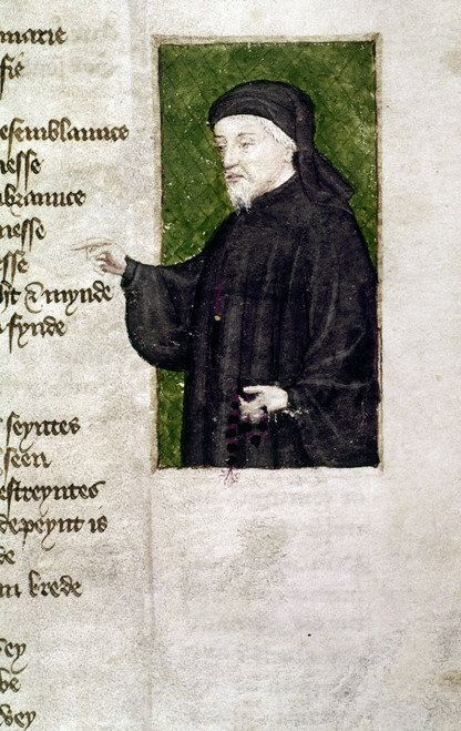 Geoffrey Chaucer /N(C1340-1400). English Poet. Medieval Marginal Manuscript Illumination. Poster Print by Granger Collection - Item # VARGRC0107091