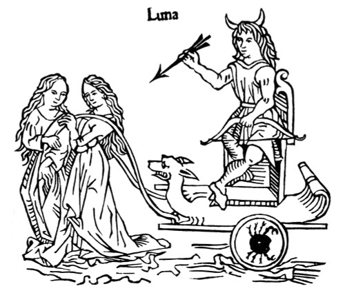 Allegory Of The Moon, 1482. /Nallegorical Representation Of Luna, Roman Goddess Of The Moon. Woodcut From Gaius Julius Hyginus' 'Poeticon Astronomicon,' Venice, Italy, 1482. Poster Print by Granger Collection - Item # VARGRC0042226