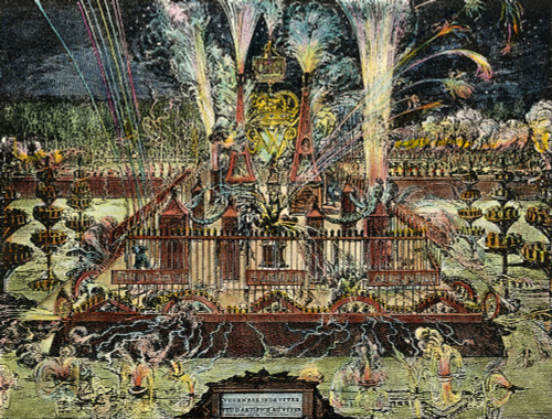 William Iii & Mary, 1689. /Nfireworks In London Marking The Coronation Of William Iii And Mary Ii Of England. Dutch Engraving, 1689. Poster Print by Granger Collection - Item # VARGRC0029370