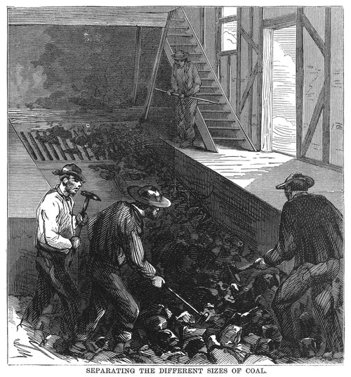Penn.: Coal Mine, 1869. /Nbreaking Up Large Lumps Of Anthracite Coal With Hammers At The Honey Brook Mines, Pennsylvania: Wood Engraving, 1869. Poster Print by Granger Collection - Item # VARGRC0066576 Penn.: Coal Mine, 1869. /Nbreaking Up Large Lumps Of Anthracite Coal With Hammers At The Honey Brook Mines, Pennsylvania: Wood Engraving, 1869. Poster Print by Granger Collection - Item # VARGRC0066576
