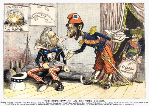 Spanish-American War, 1898. /N'The Duplicity Of An Old-Time Friend.' American Newspaper Cartoon Of June 1898 About The French Support Of Spain In The Spanish-American War. Poster Print by Granger Collection - Item # VARGRC0090043