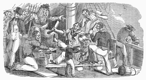 Crossing The Equator. /Nwood Engraving, American, 1844. Poster Print by Granger Collection - Item # VARGRC0039012