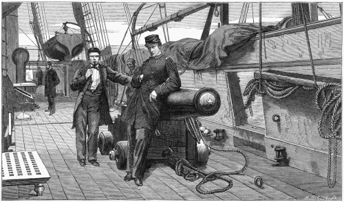 Civil War: Css Alabama. /Ncaptain Raphael Semmes And Sailing-Master Irvine Bulloch, On Board The Css Alabama During The Civil War. Engraving, English, 1863. Poster Print by Granger Collection - Item # VARGRC0266974