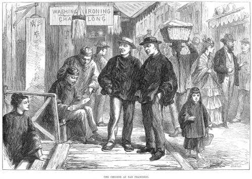 Immigrants: Chinese, 1875. /Nstreet Scene In San Francisco'S Chinatown. Wood Engraving, American, 1875. Poster Print by Granger Collection - Item # VARGRC0013646