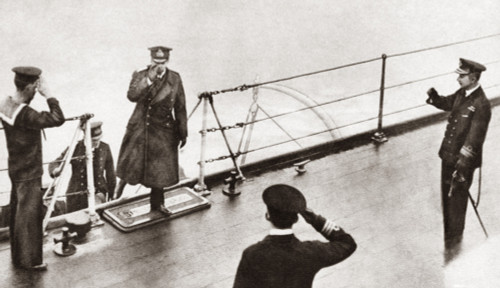 World War I: Surrender. /Ngerman Admiral Von Meurer And Staff Boarding The British Flagship Of Admiral Beatty To Arrange For Surrender. Photograph, C1914. Poster Print by Granger Collection - Item # VARGRC0409141