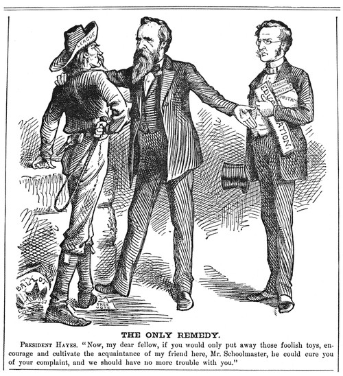 Hayes & White League, 1880. /N'The Only Remedy.' A Comment In A Northern Newspaper Of 1880 On President Rutherford Hayes' Method Of Dealing With The White League In The South. Poster Print by Granger Collection - Item # VARGRC0032053
