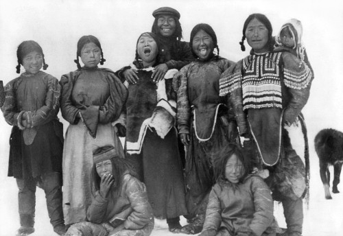 Eskimos, C1913. /Na Group Of Nine Eskimos, Including A Woman With A Baby On Her Back. Photograph, C1913. Poster Print by Granger Collection - Item # VARGRC0121571