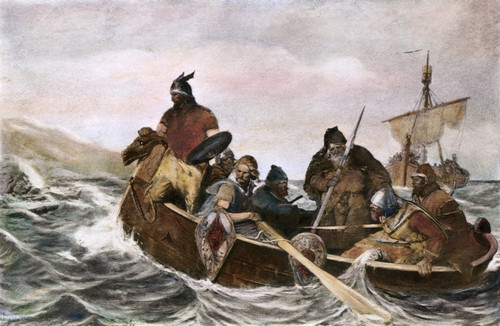 Leif Ericsson (C970-1020)./Nnorse Mariner. Leif Ericsson Off The Coast Of Vineland. Oil On Canvas By A.O. Wergeland. Poster Print by Granger Collection - Item # VARGRC0063590