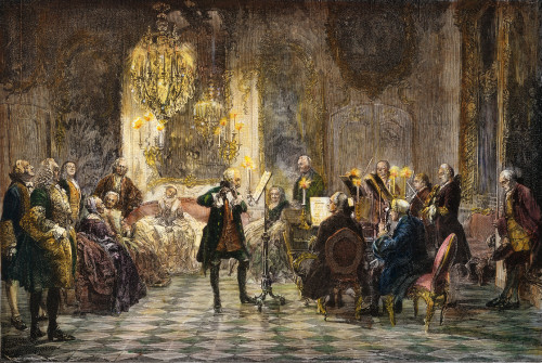 Frederick Ii Of Prussia /N(Frederick The Great) Leading A Chamber Concert At Sans Souci. Wood Engraving, Late 19Th Century, After Adolph Von Menzel. Poster Print by Granger Collection - Item # VARGRC0036623