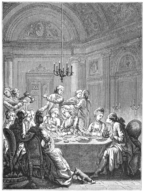 French Dinner Party. /Nfrench Dinner Party, 18Th Century. Poster Print by Granger Collection - Item # VARGRC0094367