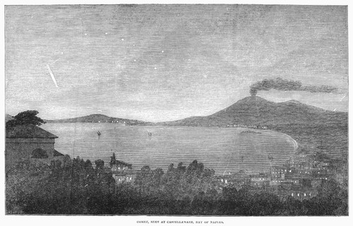 Klinkerfuss' Comet, 1853. /Nthe Comet Of 1853, Observed From Castellamare On The Bay Of Naples, Italy. Wood Engraving From A Contemporary English Newspaper. Poster Print by Granger Collection - Item # VARGRC0091278