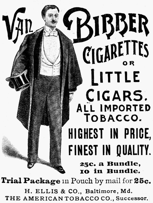 Van Bibber Cigarettes 1893. /Namerican Magazine Advertisement, 1893. Poster Print by Granger Collection - Item # VARGRC0065004