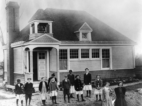 Schoolhouse, C1910. /Nblack And White Children Outside Of An American Schoolhouse. Photograph, C1910. Poster Print by Granger Collection - Item # VARGRC0259274