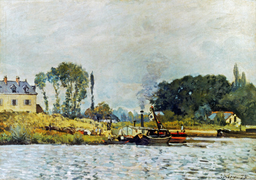 Sisley: Boats, 1873. /Nboats At The Lock Of Bougival. Oil On Canvas By Alfred Sisley. Poster Print by Granger Collection - Item # VARGRC0025024