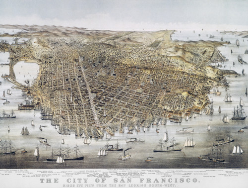 View Of San Francisco, 1878. /Nbird'S-Eye View Of San Francisco From The Bay. Lithograph, 1878, By Currier & Ives. Poster Print by Granger Collection - Item # VARGRC0054816