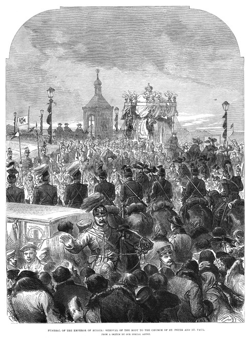Alexander Ii (1818-1881). /Nfuneral Procession Of Czar Alexander Ii Of Russia, To The Church Of Saint Peter And Saint Paul In Saint Petersburg, Russia, 1881. Contemporary English Engraving. Poster Print by Granger Collection - Item # VARGRC0266052 Alexander Ii (1818-1881). /Nfuneral Procession Of Czar Alexander Ii Of Russia, To The Church Of Saint Peter And Saint Paul In Saint Petersburg, Russia, 1881. Contemporary English Engraving. Poster Print by Granger Collection - Item # VARGRC0266052