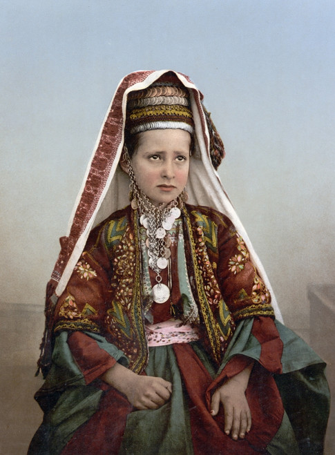 Bethlehem: Woman, C1895. /Nyoung Woman From Bethlehem In Traditional Costume. Photochrome, C1895. Poster Print by Granger Collection - Item # VARGRC0130793