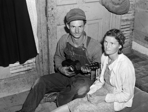 Migrant Couple, 1940. /Ncherry Pickers And Parents Of Five Children Seated On The Floor, Berrien County, Michigan. Photograph By John Vachon In July 1940. Poster Print by Granger Collection - Item # VARGRC0119393
