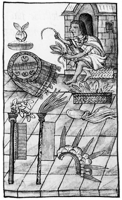 Aztec Craftsman. /Nan Aztec Craftsman In His Workshop. Drawing From The Codex Florentino, Compiled By Bernardino De Sahagun, C1540. Poster Print by Granger Collection - Item # VARGRC0165886