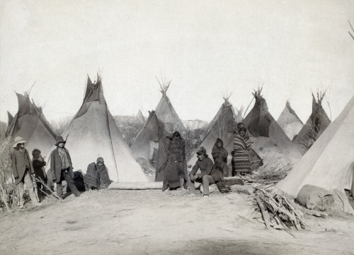 Sioux Encampment, 1891. /Ngroup Of Minionjou Sioux Native Americans In A Tipi Camp, Probably On Or Near The Pine Ridge Reservation In South Dakota. Photographed In 1891 By John C. H. Grabill. Poster Print by Granger Collection - Item # VARGRC0114943
