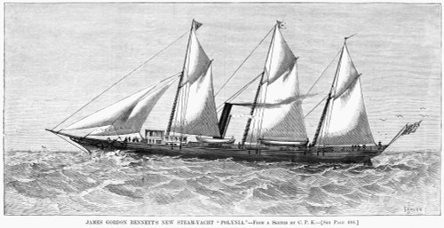 Steam-Yacht, 1880. /Njames Gordon Bennett, Jr.'S Steam-Yacht, 'Polynia.' Engraving, American, 1880. Poster Print by Granger Collection - Item # VARGRC0266003