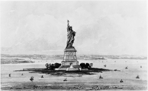 Statue Of Liberty, C1886. /Nsketch Of The Statue Of Liberty In New York Harbor By Frederic-Auguste Bartholdi, C1886. Poster Print by Granger Collection - Item # VARGRC0162995