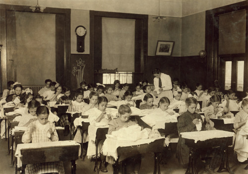 Sewing Class, 1909. /Nworking Girls Learning Sewing At The Vocational Hancock School In Boston, Massachusetts. Photograph By Lewis Hine, October 1909. Poster Print by Granger Collection - Item # VARGRC0131975