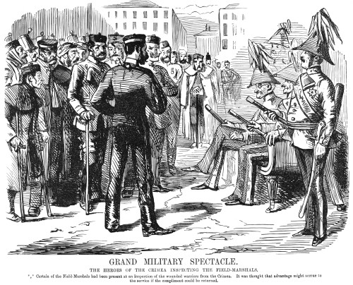 Cartoon: Crimean War, 1856. /N'Grand Military Spectacle: The Heroes Of The Crimea Inspecting The Field-Marshals.' Satirical Cartoon From The British Magazine 'Punch,' 1856. Poster Print by Granger Collection - Item # VARGRC0082106