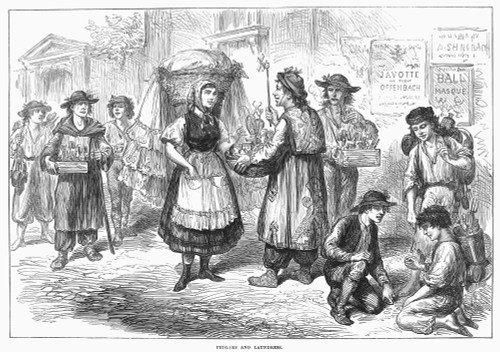 Vienna: Underclass, 1873. /Npedlars And Laundress On The Streets Of Vienna, Austria. Drawing, 1873. Poster Print by Granger Collection - Item # VARGRC0094361