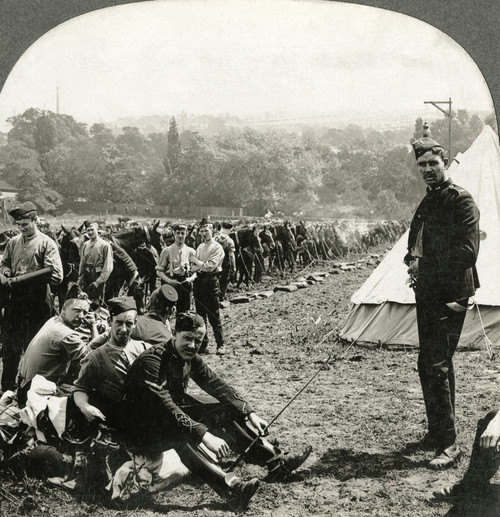 World War I: Cavalry. /Nbritish Cavalry Camp Where Horses Are Being Fed And Rested, During World War I. Stereograph, C1914-1918. Poster Print by Granger Collection - Item # VARGRC0325741