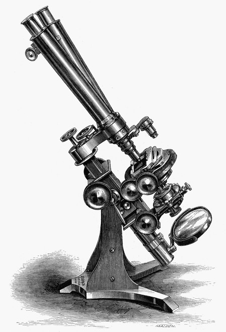 Binocular Microscope. /N19Th Century Line Engraving. Poster Print by Granger Collection - Item # VARGRC0096292