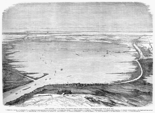 Suez Canal: Lake, 1869. /Nbird'S Eye View Of Lake Timsah, About 45 Miles Down The Canal From The Northern End. Wood Engraving From A French Newspaper Of 1869. Poster Print by Granger Collection - Item # VARGRC0087022
