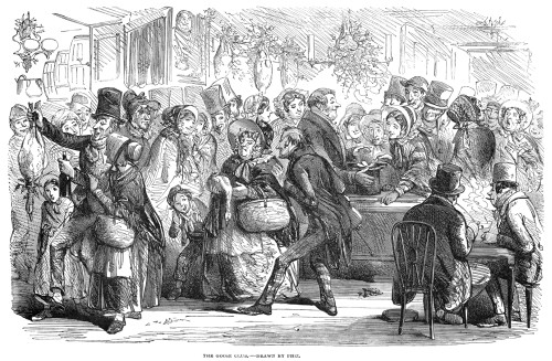 Christmas Party, 1853. /Nchristmas Party At The Goose Club. Wood Engraving, English, 1853. Poster Print by Granger Collection - Item # VARGRC0039571