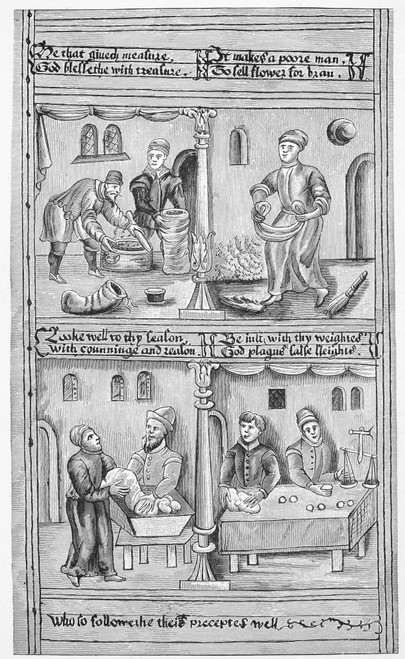 Guilds: Bakers. /Ninstructions To The Baker'S Guild Of York, England. From The Late 16Th Century Manuscript Of 'Ordinances' Of The Guild. Poster Print by Granger Collection - Item # VARGRC0064246